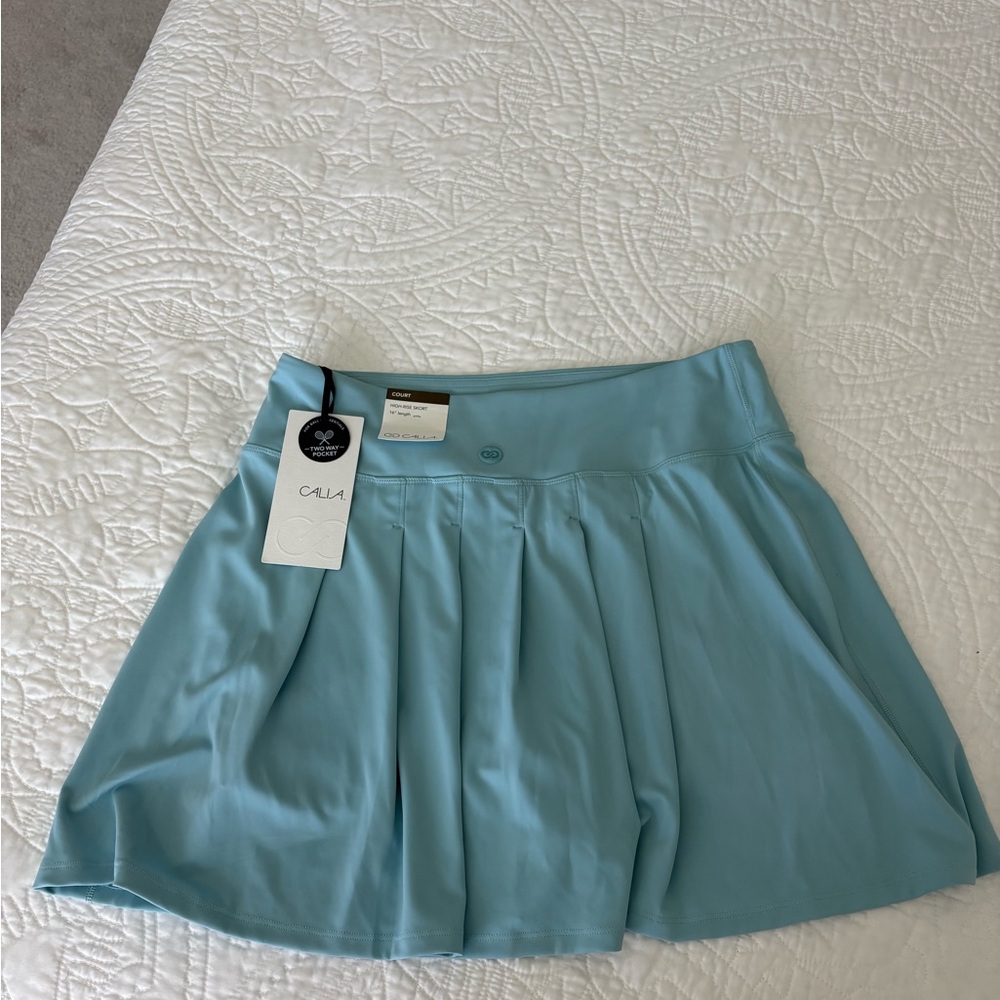 CALIA by Carrie Underwood Light Blue Pleated Active Skort